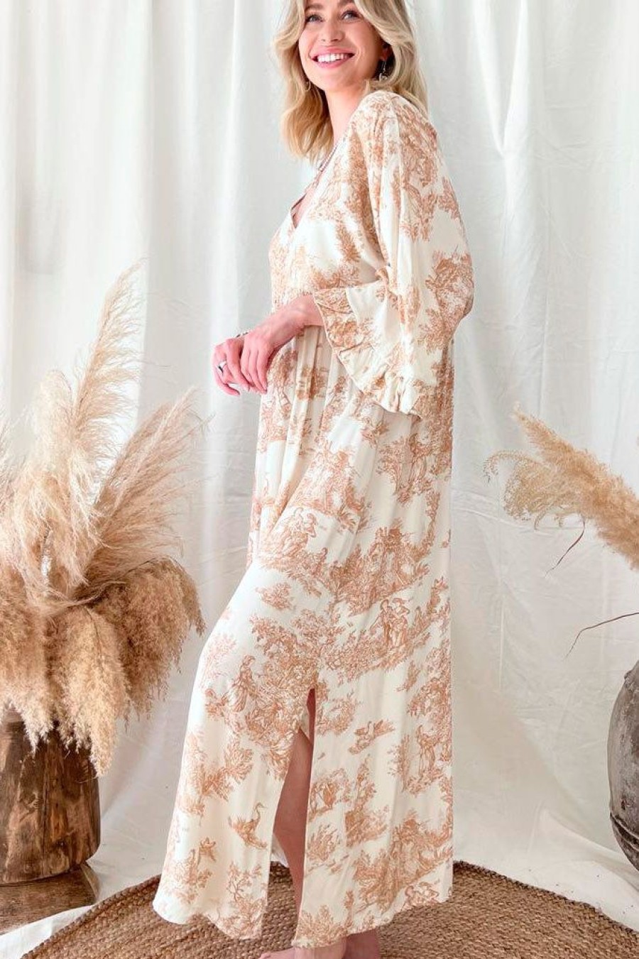 Muoti Bohemiana Silkki- Ja Viskoosimekot | Provence Viskoosimekko, Beige Toile