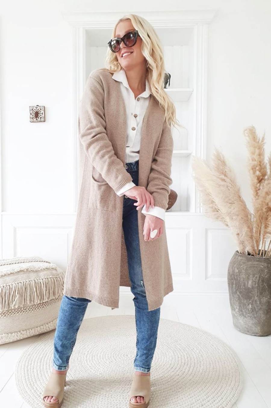 Muoti BYPIAS Neuleet | Cozy Cashmere Neuletakki, Taupe