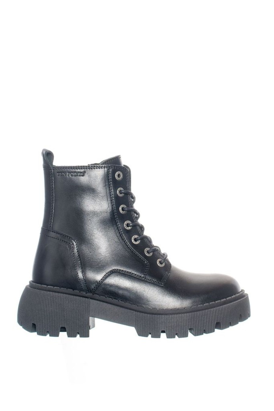 Muoti Ten Points Saappaat Ja Nilkkurit | Pandora Chunky Laced Bootsit, Musta