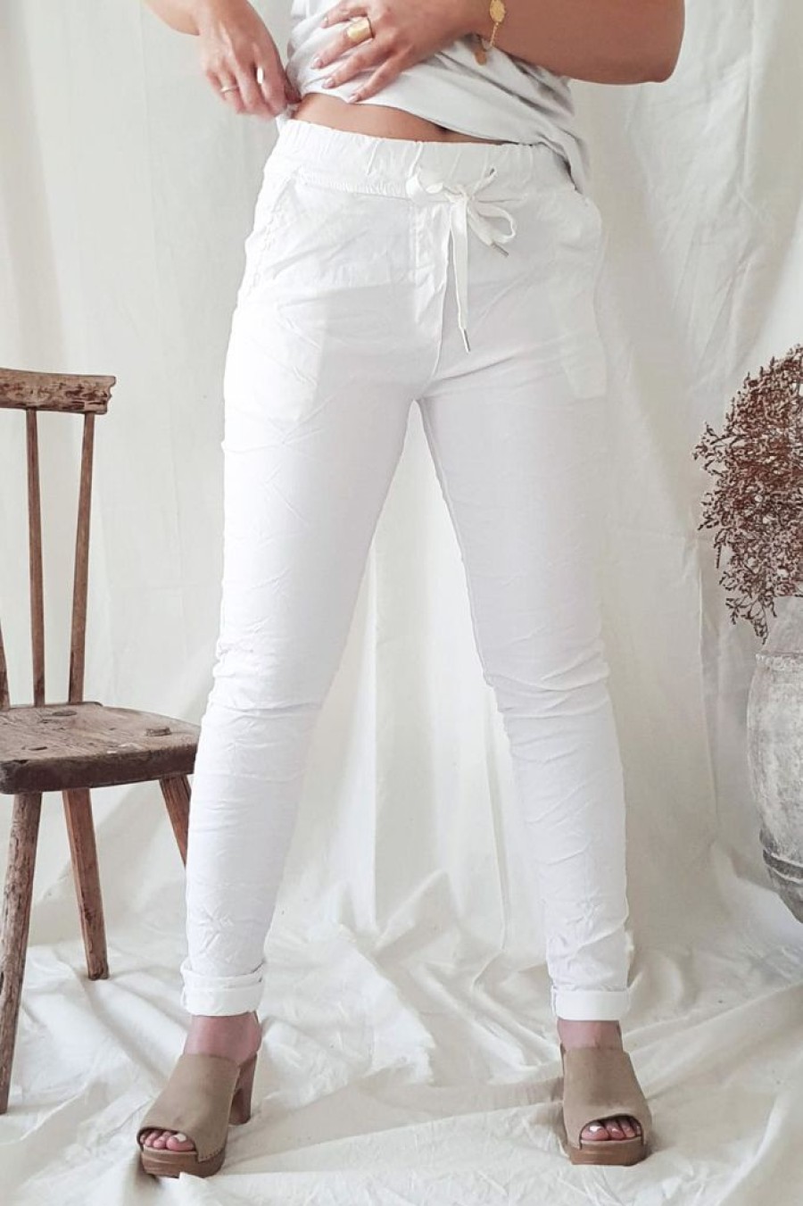 Muoti Perfect Jeans Joggerit | Stretch Joggerit, Valkoinen