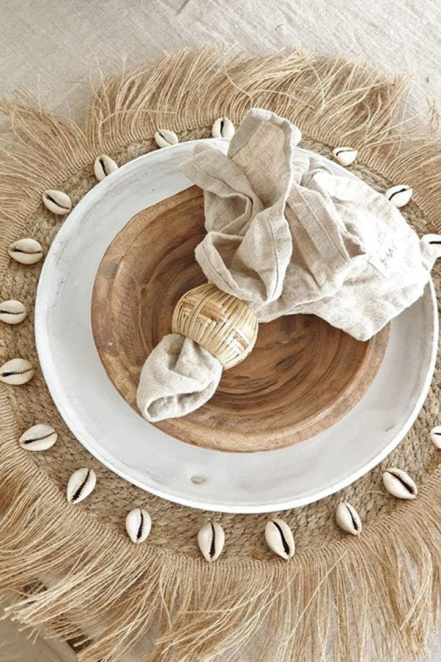 Koti Ja Sisustus MuMMuM Tabletit | Raffia Shell Juuttitabletti, Natural