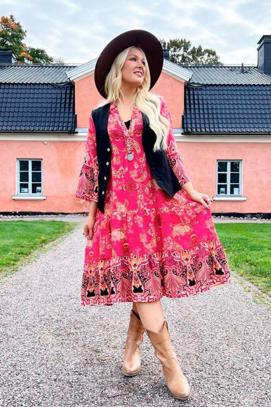 Muoti Bohemiana Silkki- Ja Viskoosimekot | Kiara Viskoosimekko, Pink