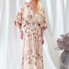 Muoti Bohemiana Silkki- Ja Viskoosimekot | Amelia Viskoosimekko, Beige Kuviollinen