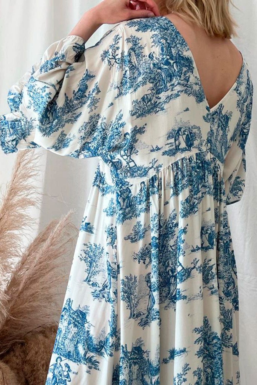 Muoti Bohemiana Silkki- Ja Viskoosimekot | Provence Viskoosimekko, Blue Toile