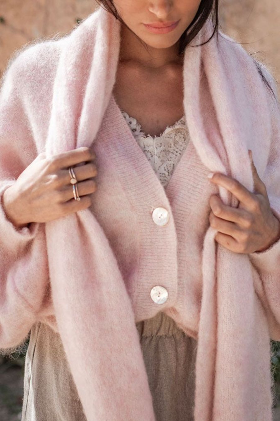 Muoti BYPIAS Huivit | Fluffy Huivi, Soft Pink