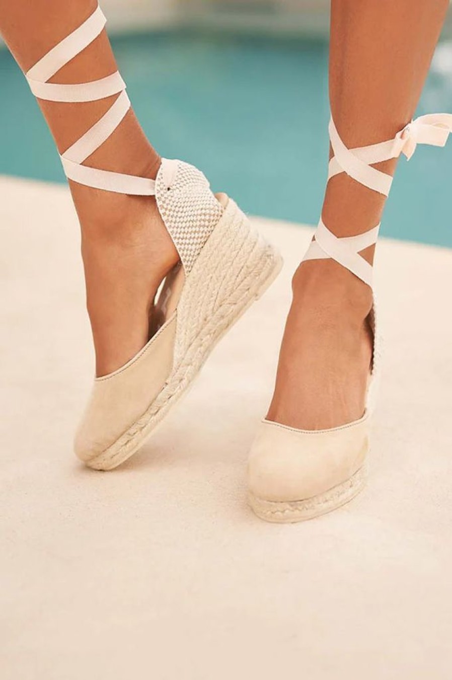 Muoti Manebi Espadrillot | Hamptons Kiilakorkosandaalit, Champagne Beige