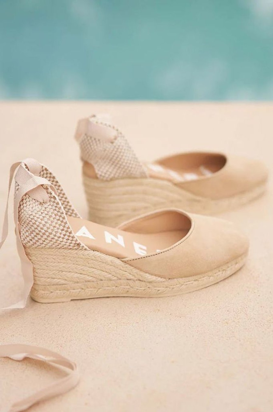 Muoti Manebi Espadrillot | Hamptons Kiilakorkosandaalit, Champagne Beige