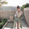 Muoti BYPIAS Shortsit | Mykonos Pellavashortsit, Pastel Vihrea